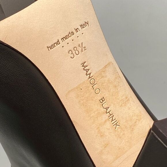 Manolo Blahnik Calasso 90MM Ruched Leather Boots size 38.5 - Picture 16 of 16